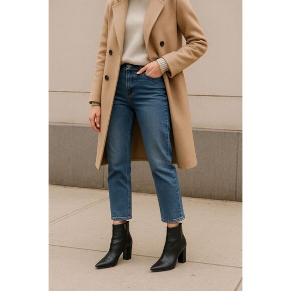 Marc Fisher Black Leather Booties | Women’s 10 | Pointed Toe Block Heel - Picture 3 of 16